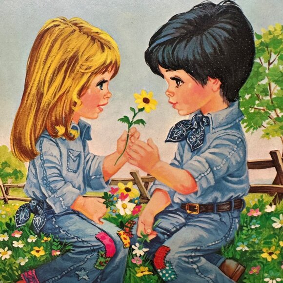 Vintage Wall Hanging 1970s Flower Power Hippie Kids Daisy Wm Otto Plaque Kitschy - Picture 4 of 9